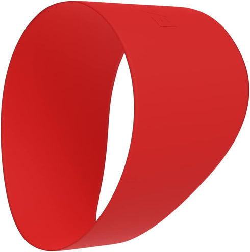 A bright red Eazy Kickers Shoe Band Lace Cover, shown as a wide, flexible, continuous loop.