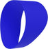 A wide, bright blue flexible Eazy Kickers Shoe Band Lace Cover shown from an angled perspective to highlight its circular shape and smooth texture.