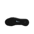 Bottom view of a black studded Nike shoe sole featuring a light blue swoosh logo in the center against a solid black background.