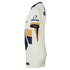 Side view of a white Pumas UNAM soccer jersey with navy and gold accents. Features a 'RALOY' logo on the sleeve and a partial puma face emblem on the front.
