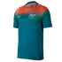 A Nike Australia soccer jersey featuring a bright orange to teal color gradient from the shoulders down. It displays the Australian national team crest on the left chest and a white Nike swoosh on the right.