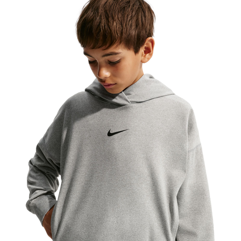 Nike Pro Fleece Pullover Youth Hoodie - Grey