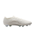 An off-white Nike soccer cleat with a textured upper and clear studs, shown from a side profile against a white background.