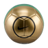 A metallic gold Nike soccer ball with a black swoosh and green accents against a black background.
