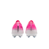 Rear view of pink and white gradient Nike Mercurial Vapor soccer cleats with "MERCURIAL" and "VAPOR" branding on the heels.