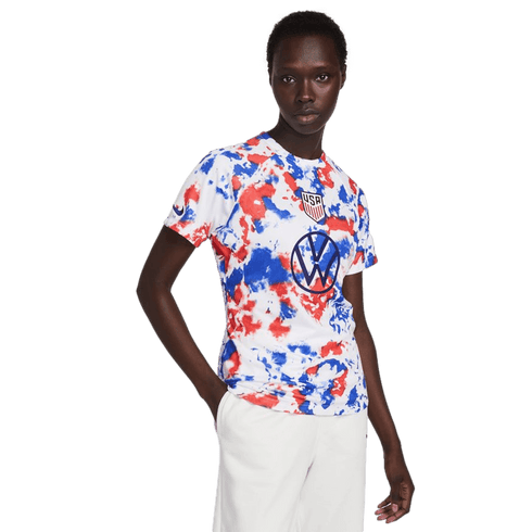 Nike Women's USA Pre-Match Soccer Jersey - Red, White & Blue Tie-dye