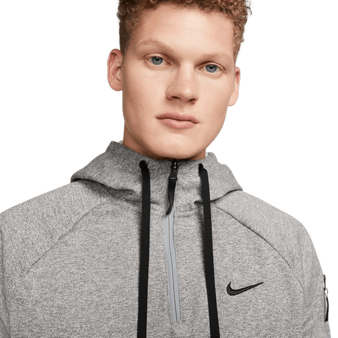 Nike Men's Therma-FIT 1/4 Zip Fitness Soccer Hoodie - Grey