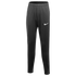 Black Nike athletic pants featuring a white swoosh logo on the left thigh and an elastic waistband.