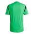 Back of a bright green short-sleeved jersey with black side panels and "¡VERDE LISTOS!" printed on the back neck.