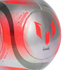 A silver soccer ball with red and black graphics, featuring the Messi brand logo and "10 MESSI" text.