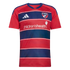 FC Dallas soccer jersey featuring red and navy blue horizontal stripes with thin white borders, the team crest, and the children’shealth sponsor logo.