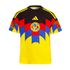 Club América soccer jersey featuring a yellow, blue, and red checkered design on a black and yellow base with an Adidas logo and team crest.