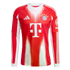 Red and white long-sleeved Adidas FC Bayern Munich home jersey featuring the team crest and T-Mobile sponsor logo on the chest.