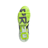 A bright neon yellow soccer cleat soleplate with bold "PRED" text and translucent studs.