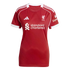 Red Liverpool F.C. soccer jersey with white Adidas stripes, club crest, and Standard Chartered and Expedia sponsors.