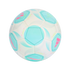 A white soccer ball featuring light blue geometric patterns and vibrant pink accents, including the Adidas logo and F50 branding.