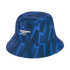 Blue and navy zigzag patterned bucket hat featuring a white Arsenal cannon logo.
