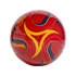 A red soccer ball with yellow and navy blue curved designs, featuring the Trionda Club logo and the Spanish football federation crest on a black background.