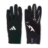Black Adidas gloves showing the back and palm. Features a white logo on the back, white star and lightning bolt graphics on the palm, and a Windstopper label on the cuff.