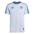 A light blue Adidas Italy national team jersey with dark blue sleeve stripes, featuring the Adidas Trefoil logo and the Italian team crest on the chest.