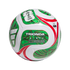 A white soccer ball featuring green, red, and gold patterns with "TRIONDA LEAGUE" and FIFA logos. Panels show a star, maple leaf, and eagle head symbol.