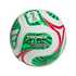 White soccer ball with green and red graphic patterns, featuring the FIFA logo, "TRIONDA CLUB" text, and icons representing the USA, Canada, and Mexico.