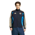 A man in a navy blue Adidas Philadelphia Union track jacket with cream stripes and blue side panels, posed against a black background.