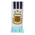 Argentina national football team scarf featuring the AFA crest, three stars, and black stripes on a white background with light blue fringe.