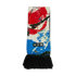 Manchester United x Adidas Stone Roses scarf featuring abstract red, white, and blue graphics, black fringe, and logos for Adidas, the club, and the band.