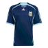 Dark blue Adidas Argentina away soccer jersey featuring light blue and gold trim and the national team crest on the chest.