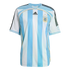 An Argentina home football jersey featuring light blue and white vertical stripes, the Adidas logo, and the AFA crest with two gold stars.