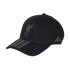 A black baseball cap featuring a grey Liverpool F.C. logo on the front, three stripes on the brim, and an Adidas logo on the side.