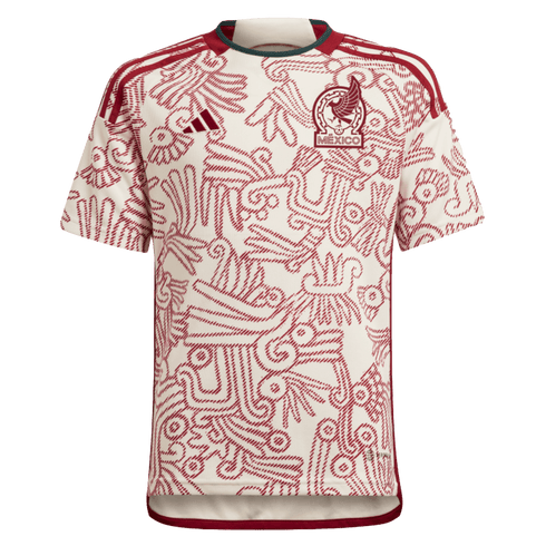 Adidas Youth Mexico 2022 Away Soccer Jersey - White