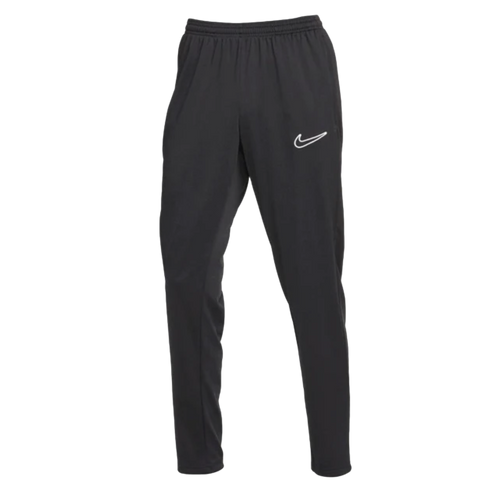Pair of black Nike athletic pants with an elastic waist and a white swoosh logo on the left leg.