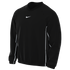 Black Nike long-sleeved athletic top with a white swoosh on the chest and white piping on the sides.
