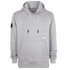 A heather grey Umbro hoodie with white drawstrings and a front kangaroo pocket.