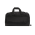 A black duffel bag with dual top handles, isolated against a black background.