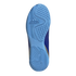 The light blue outsole of an Adidas shoe, featuring a combination of herringbone and grid traction patterns.