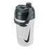 White Nike sports water jug with a black swoosh logo, lid, and integrated carry handle.
