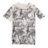 A cream-colored Manchester City soccer jersey with an all-over grey artistic horse print, featuring a white club crest and Etihad Airways sponsor logo.