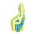 A yellow foam-finger shaped crossbody bag from Adidas with teal accents and a 'COLOMBIA' branded strap.