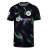 Black Racing Louisville FC soccer jersey with wavy purple and mint green patterns. Includes the team crest, Nike swoosh, and GE Profile sponsor logo.