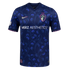Navy soccer jersey with blue Venus flytrap patterns, white Merz Aesthetics text, a pink Nike swoosh, and NC Courage crest. Jagged pink trim lines the sleeve cuffs and bottom hem.