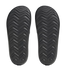 Top-down view of two black sandal soles with a wavy zigzag tread pattern, set against a plain white background.
