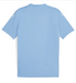 Back view of a light blue short-sleeved sports jersey with white Puma logos on both shoulders, shown flat against a white background.