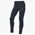 A pair of black ankle-length Nike leggings featuring a small white swoosh logo on the hip, shown against a plain white background.