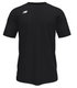 A black short-sleeve crew neck t-shirt with a white New Balance logo on the left chest.