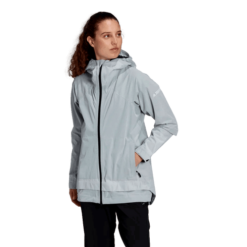 Adidas Terrex Primeknit Womens Rain Jacket - Grey GM4786
